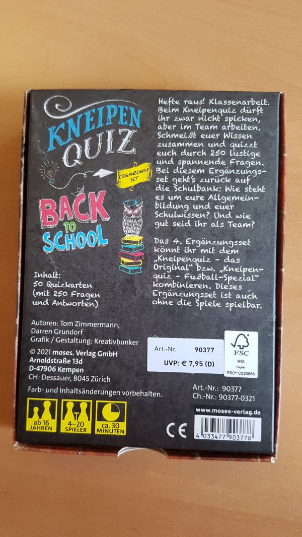 Bild #2 Kneipen Quiz - Back to school - Ergänzngsset